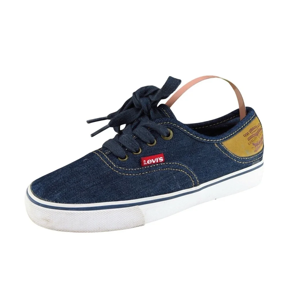 Levi's‎ Youth Boys Shoes Sz 1 M Blue Fabric Fashion Sneakers